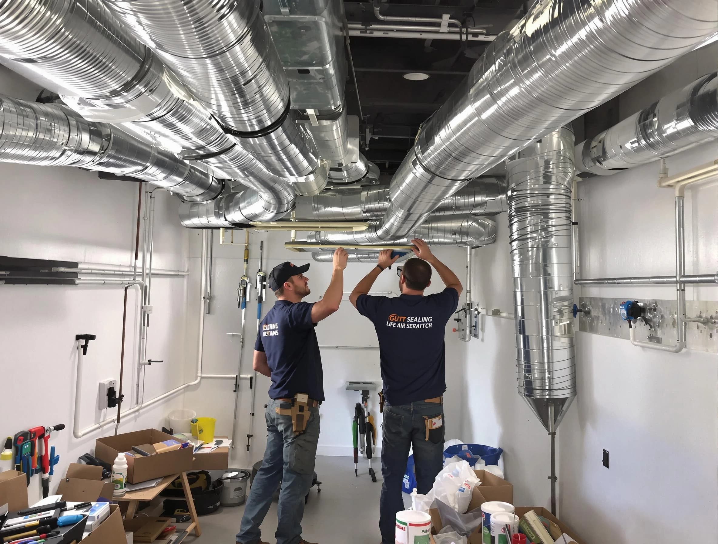 Elk Ridge Air Duct Cleaning technician applying professional duct sealing solutions in Elk Ridge