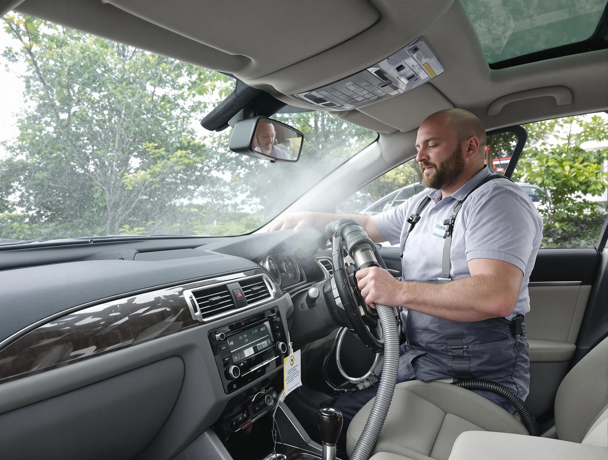 Elk Ridge Air Duct Cleaning specialist performing professional car duct cleaning in Elk Ridge