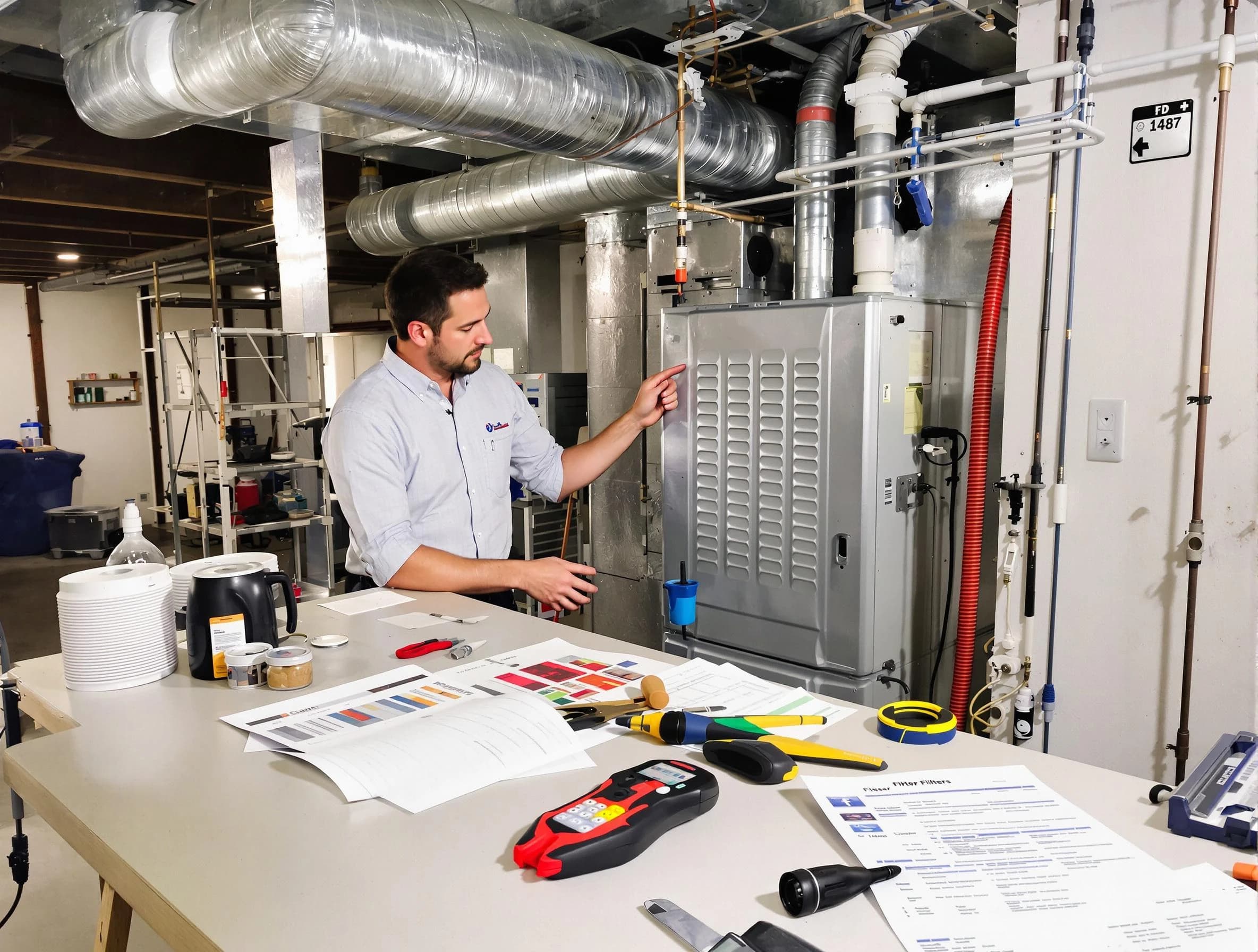 Elk Ridge Air Duct Cleaning inspector conducting detailed filter system evaluation using professional diagnostic tools in Elk Ridge