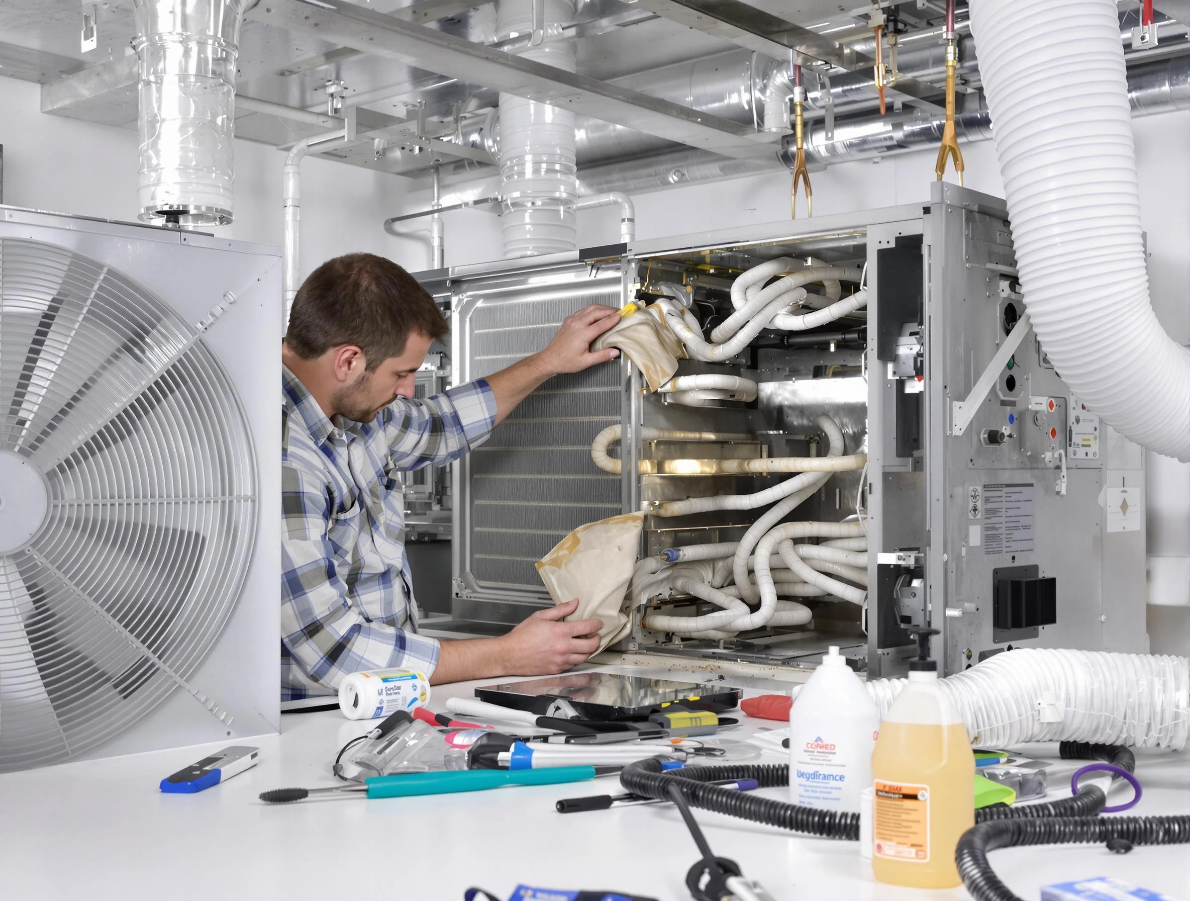 Elk Ridge Air Duct Cleaning specialist performing precision AC coil cleaning in Elk Ridge