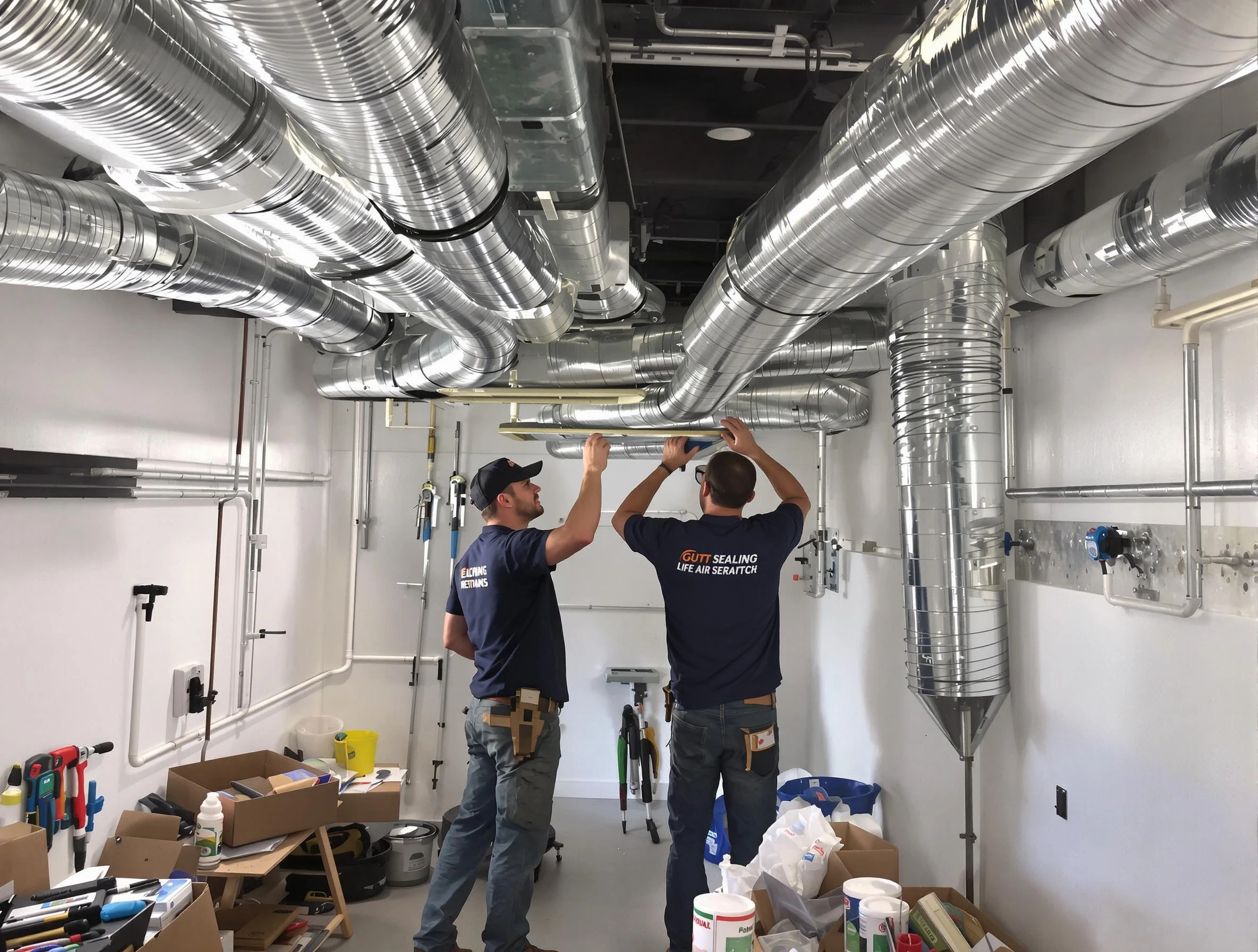 Elk Ridge Air Duct Cleaning technician applying professional duct sealing solutions in Elk Ridge