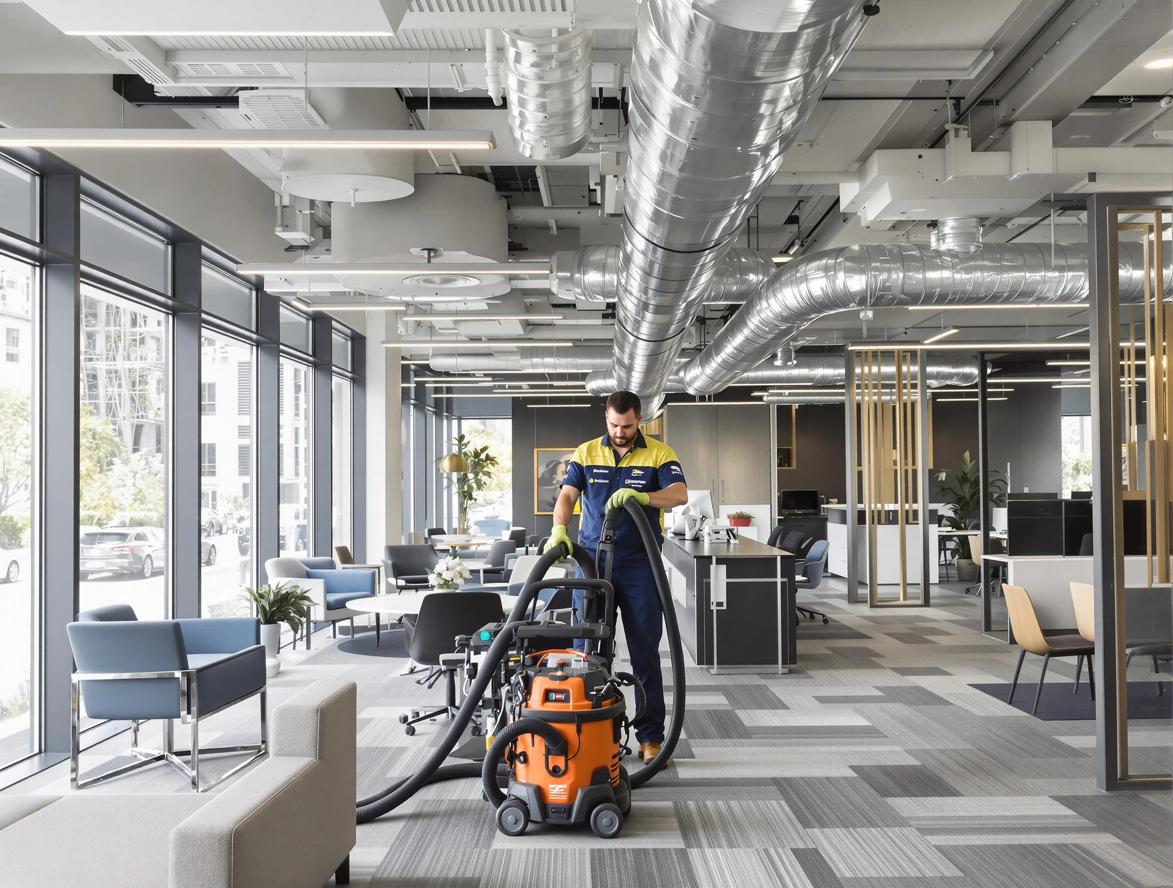 Elk Ridge Air Duct Cleaning team performing thorough commercial duct cleaning at a Elk Ridge business center